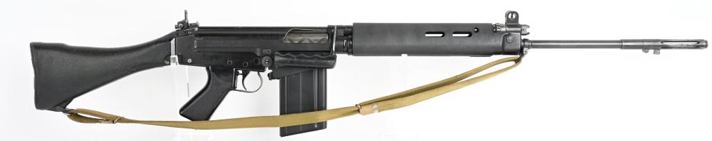 BRITISH L1A1 (FAL) CAL, 7.62 NATO BY COONAN: SERIAL NUMBER 700093 BARREL 20" C ALIBER 7.62X51 NATO MANUFACTURED PRE-2019. British pattern L1A1 combat rifle with black plastic hardware. British cage flash hider / bayonet lug. Lower receiver, and 