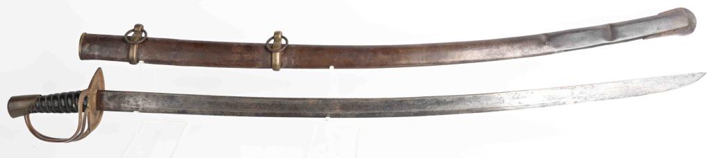 CIVIL WAR CONFEDERATE KENANSVILLE CAVALRY SWORD: The Confederates liberally followed the Model 1840 wrist-breaker designs, using features such as the handle with with slight curve, and hilt with three branches, otherwise there is much variation. Thi