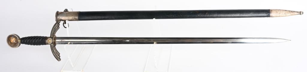 WWII NAZI GERMAN LUFTWAFFE SWORD WEYERSBERG WW2: This Luftwaffe Sword has never been cleaned and as a result the solid nickel mounts do show quite a bit of patina. The pommel is an excellent example, having no hits to the rim edges. The rim is stamp