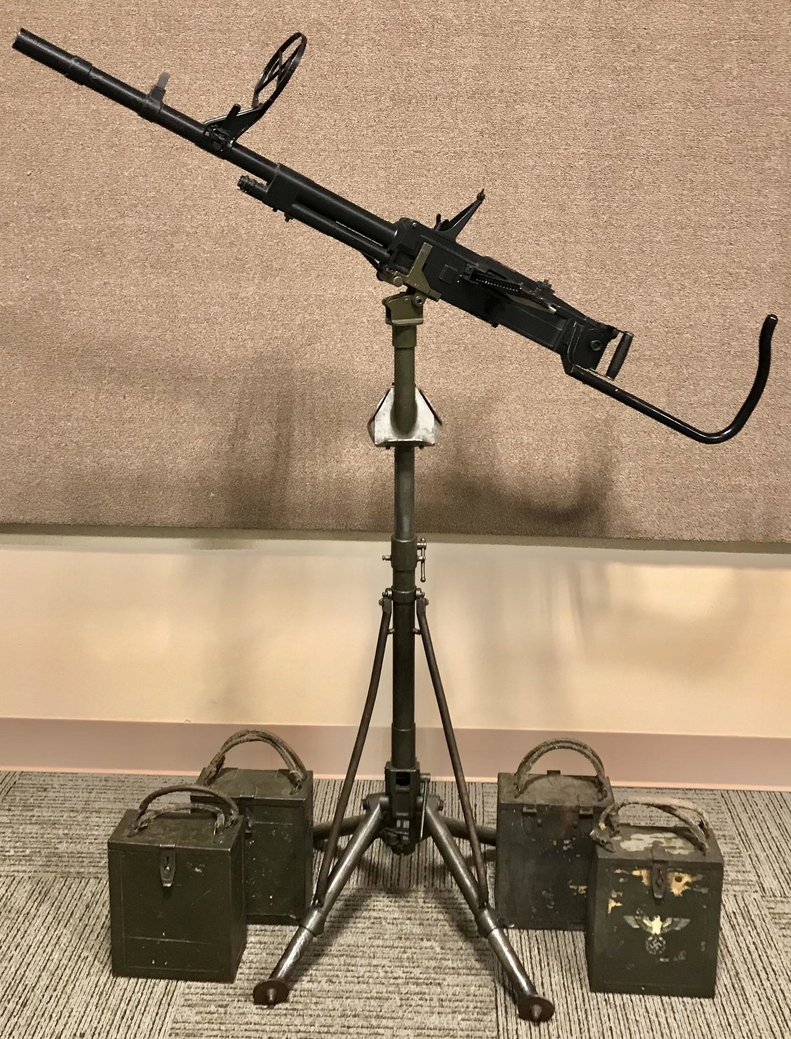 WWII BREDA MODEL 37 DISPLAY MACHINE GUN W TRIPOD: Included in this set is a fabulous BATF approved non-firing display Italian WWII Breda M37 display machine gun, dated 1939 and marked ROMA. It comes with the correct and complete original tripod, Four