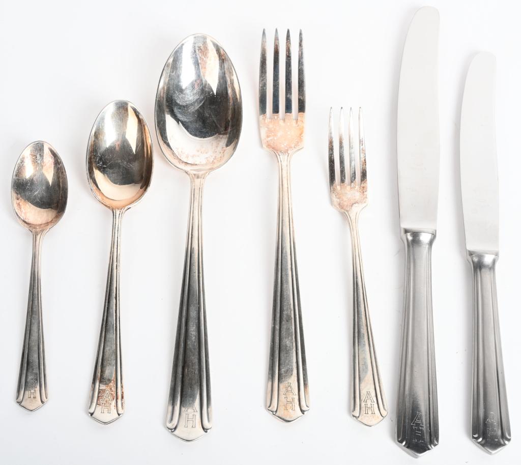 ADOLF HITLER SILVERWARE PERSONAL TABLE SERVICE: Adolf Hitler – Silverware from his Personal Table Service. Group of seven pieces silverware, dinner knife measuring 9 1/2 inches, butter knife measuring 8 1/4 inches, Dinner Fork measuring 8 inches,