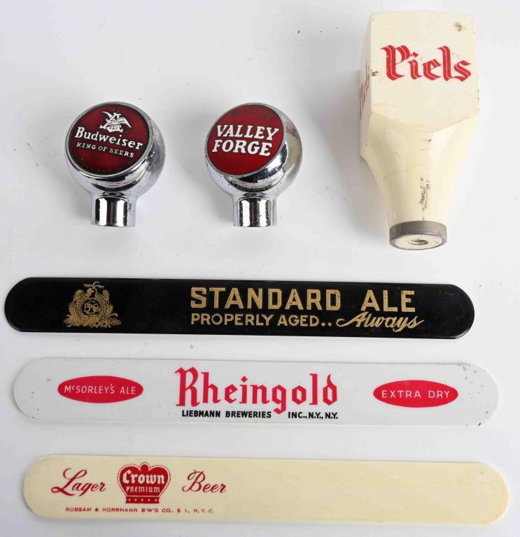 LOT OF BEER TAPS & BEER COMBS: Includes 3 Beer Taps and 3 Beer Combs. Very Good-Excellent