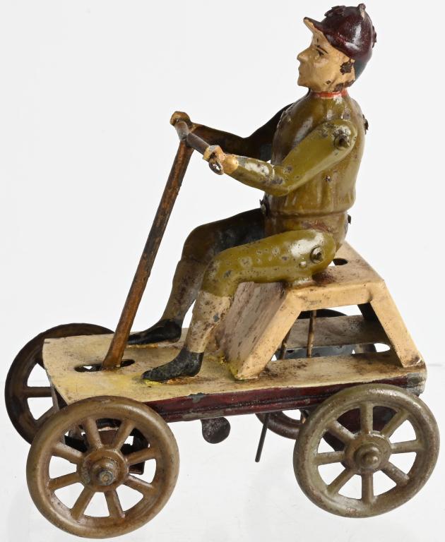 GERMAN HAND PAINTED TIN WINDUP IRISH MAIL: Very nice hand painted tin windup Irish Mail. Windup needs repair. 7" Excellent