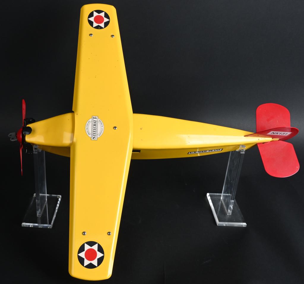 STEELCRAFT BRASS TAG US MAIL PLANE: Contemporary pressed steel Us Mail Airplane. Identical to the Steelcraft version. 23" Excellent