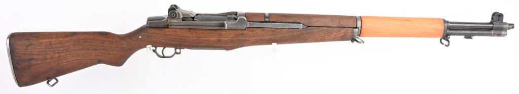SPRINGFIELD M1 GARAND RIFLE REBUILT FOR KOREAN WAR: SERIAL NUMBER 240270 BARREL 24" CALIBER 30-06 MANUFACTURED 1941. Produced at Springfield in 1941 and then later rebuilt with SA 3-52 dated barrel for Korean conflict. Mounted with 3 piece wood stocks.