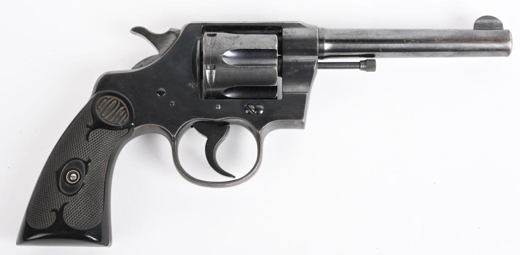 PRE WAR COLT ARMY SPECIAL 32-20 REVOLVER: SERIAL 479104. BARREL 5". CALIBER .32-20. MADE IN 1922. Great caliber in a roaring twenties Colt six shot, double action with factory blue finish and Colt gutta percha grips. The sides of barrel show 
