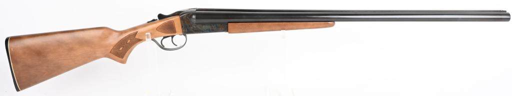 HIGH CONDITION STEVENS MODEL 311 SXS SHOTGUN: SERIAL A738889. BARRELS28". GAUGE 12. CHAMBER 2 3/4" CHOKE IMP/MOD. LOP 14 3/4". Features case color box lock, manual eject, double triggers, full rib with single bead, pistol grip press checkered har