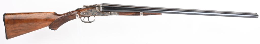 HIGH CONDITION PRE WAR WORTHINGTON ARMS .20 SXS: SERIAL 230998. BARRELS 26". BORE 20. CHAMBER 2 3/4". CHOKES SKEET / SKEET. LOP 14 1/4". WEIGHT 6.1 LBS. Features rust blue barrels that are tight and dent free with mirror bores full matted rib and on