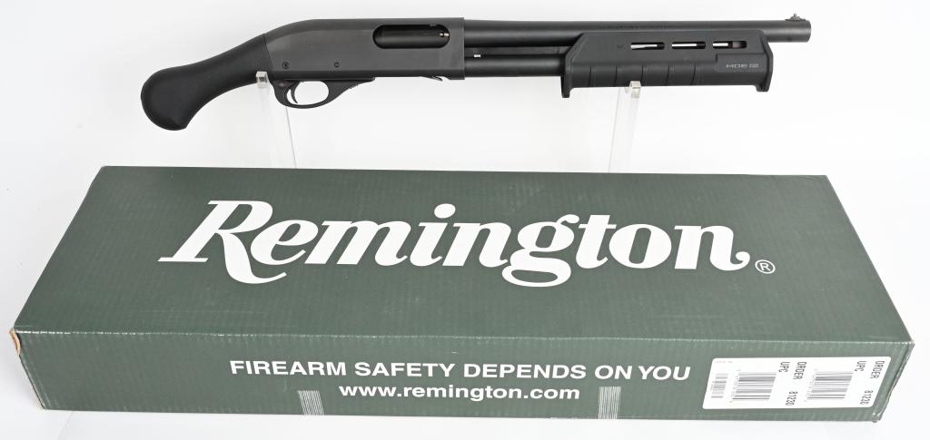 MIB REMINGTON MODEL 870 EXPRESS TM TAC 14 SHOTGUN: SERIAL RF19462A. BARREL 14". GAUGE 12. CHAMBER 3".The Remington 870 Tac-14 features a Raptor pistol grip, which is constructed from glass-filled polymer. The 14-inch barrel is a cylinder bore, meaning
