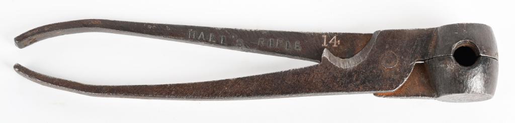 RARE HALLS RIFLE MARKED BULLET MOLD: Handle stamped Halls Rifle 14. Single cavity round ball made of iron. The M1819 Hall rifle was a single-shot breech-loading rifle designed by John Hancock Hall, patented on May 21, 1811, and adopted b