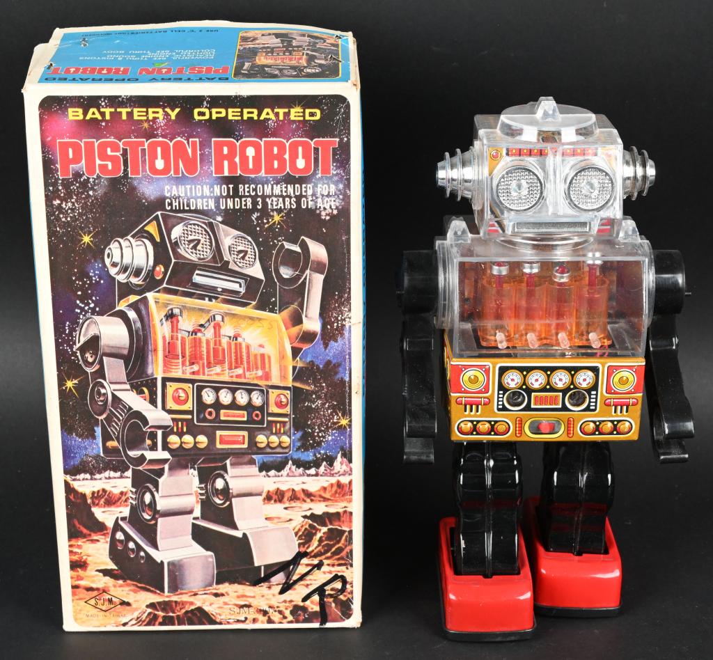 SJM BATTERY OP PISTON ROBOT w/ BOX (1 of 11)