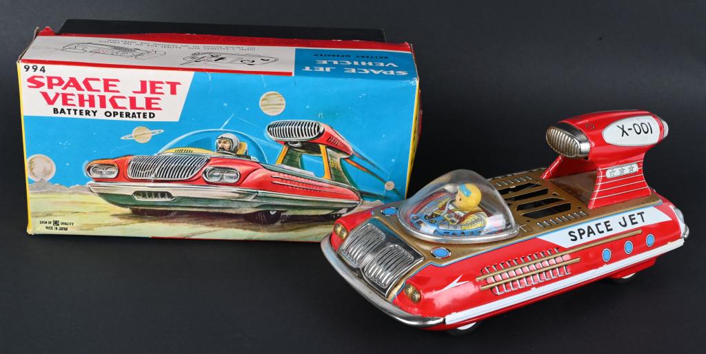 BANDAI BATTERY OP SPACE JET X-001 w/ BOX (1 of 10)