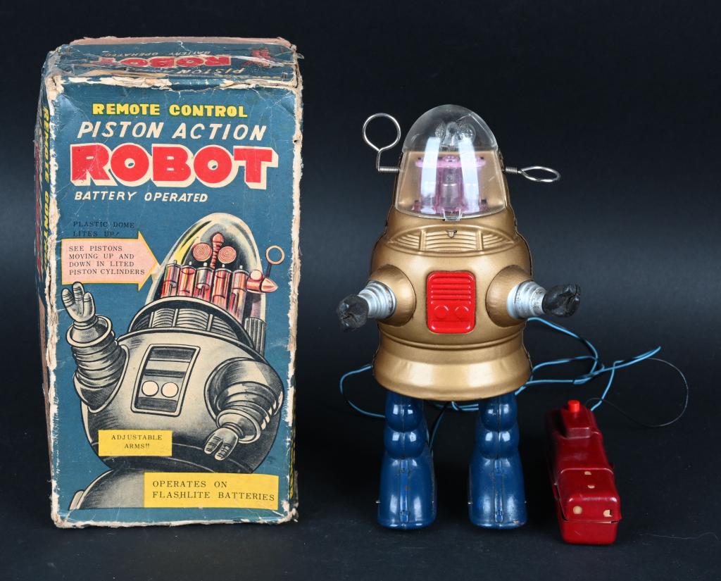 TN BATTERY OP PISTON ACTION ROBOT "GOLD" w/ BOX (1 of 9)