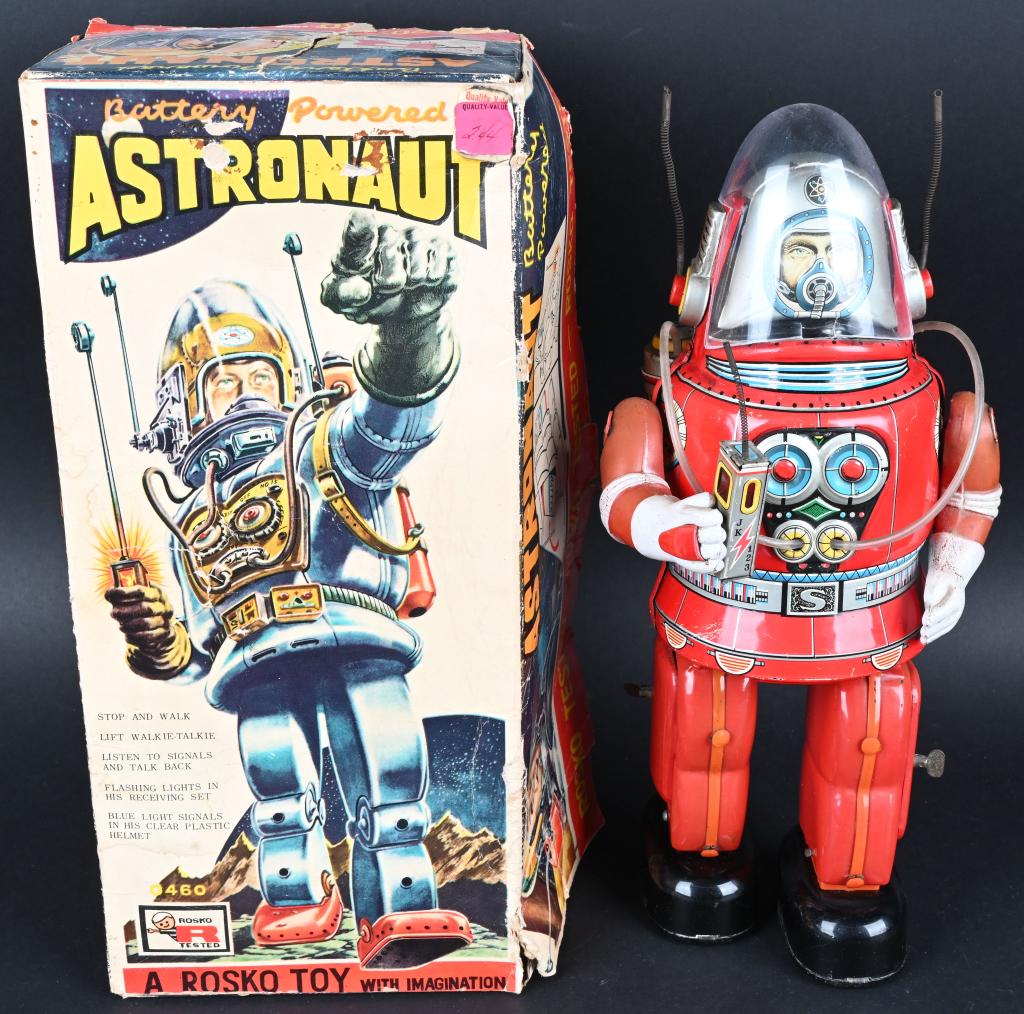 ROSKO BATTERY OP ASTRONAUT "RED" w/ BOX (1 of 7)