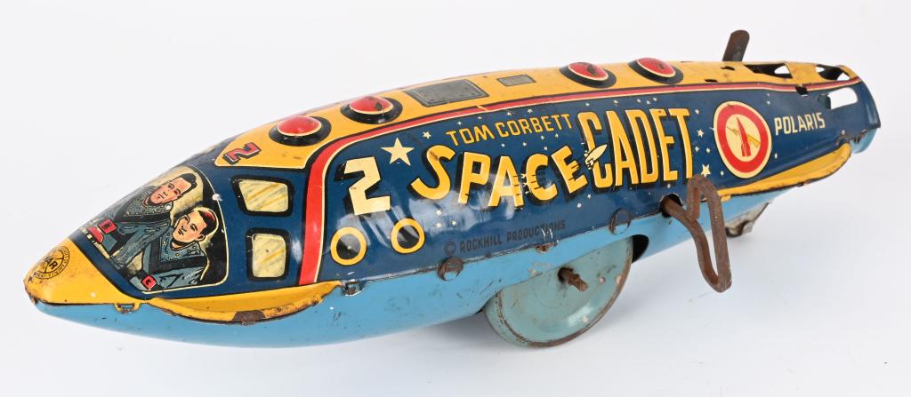 MARX TIN WINDUP TOM CORBETT SPACE CADET ROCKET (1 of 5)