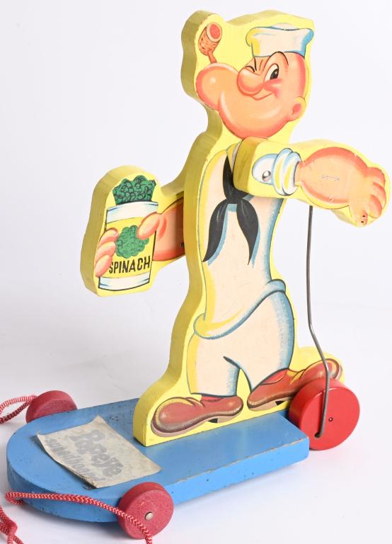 APS #830 POPEYE SPEED BOARD WOOD PULL TOY (1 of 3)