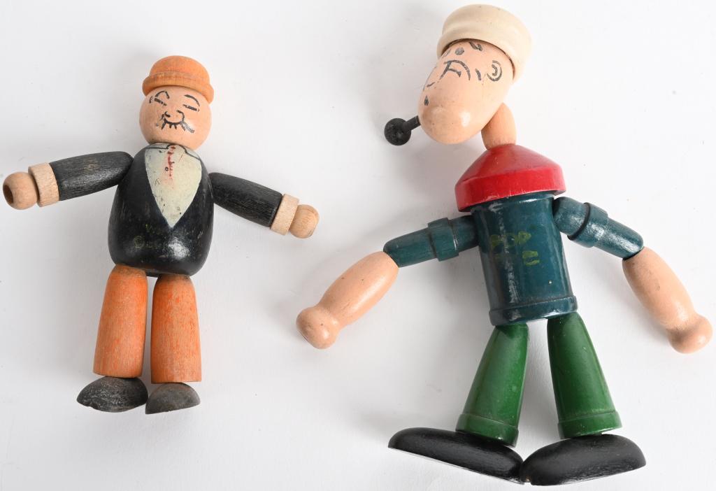 JAYMAR POPEYE & WIMPY WOOD JOINTED FIGURES (1 of 5)