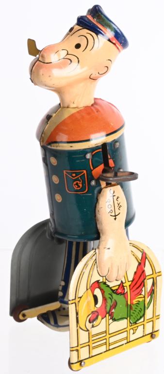 MARX TIN WINDUP POPEYE WITH PARROT CAGES (1 of 4)