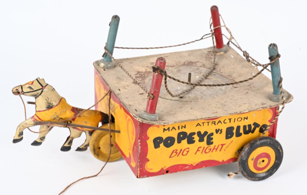 MARX PROTOTYPE HORSE DRAWN POPEYE & BLUTO RING (1 of 6)