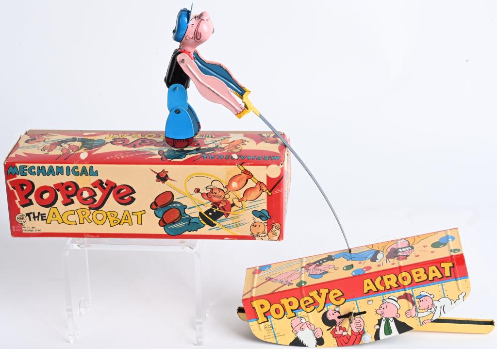LINEMAR TIN WINDUP POPEYE ACROBAT w/ BOX (1 of 10)