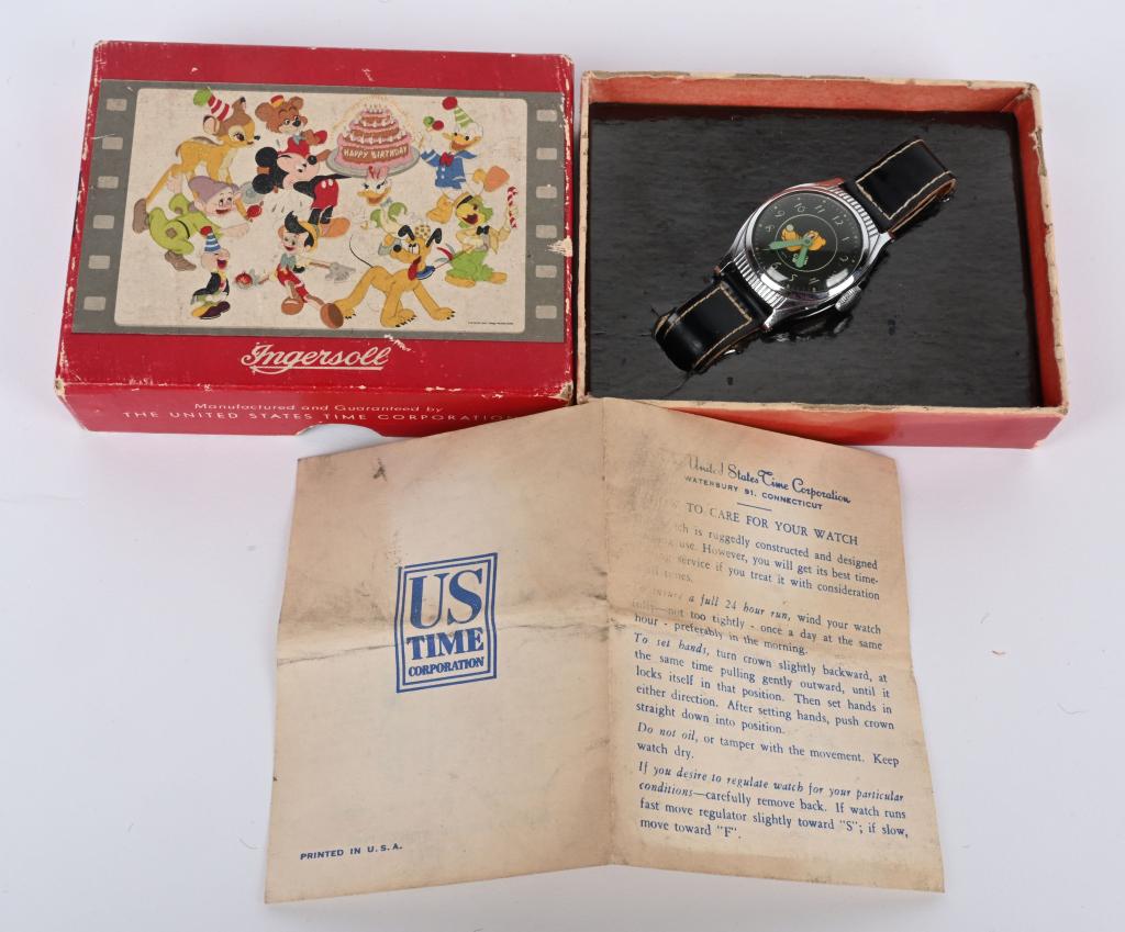 1948 US TIME BIRTHDAY SERIES PLUTO WATCH w/ BOX (1 of 5)