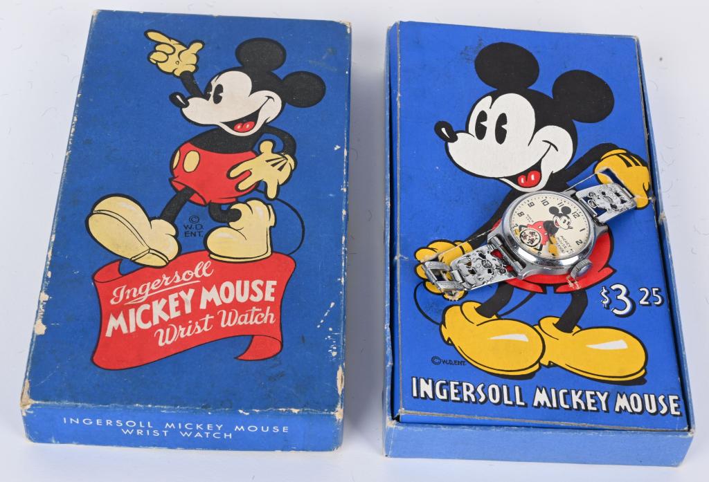 1937 INGERSOLL MICKEY MOUSE WRIST WATCH w/ BOX (1 of 5)