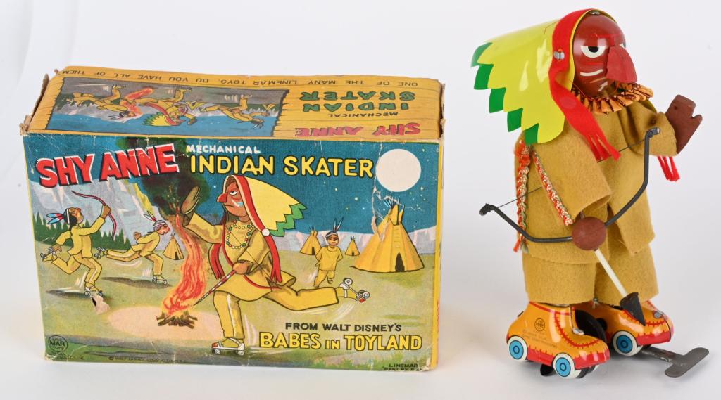 LINEMAR WINDUP SHY ANNE INDIAN SKATER w/ BOX (1 of 8)