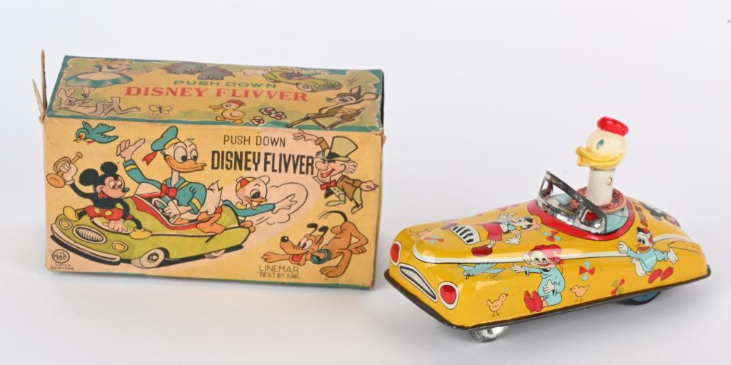 LINEMAR TIN WINDUP DISNEY FLIVVER w/ BOX (1 of 9)