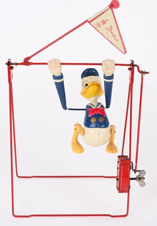 LINEMAR CELLULOID WINDUP DONALD DUCK TRAPEZE (1 of 4)
