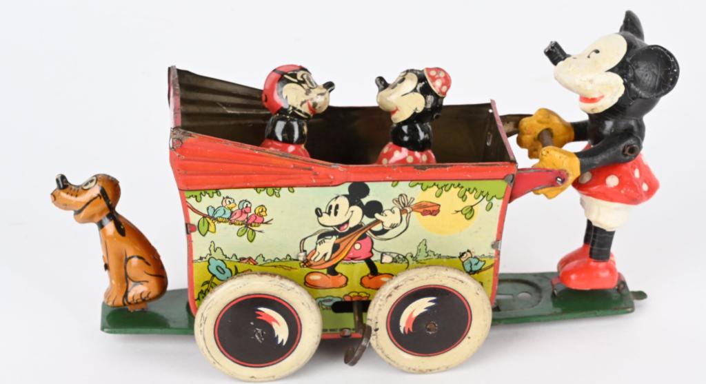 WELL TIN WINDUP MINNIE MOUSE CARRIAGE (1 of 5)