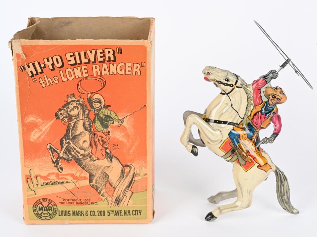 MARX TIN WINDUP LONE RANGER HII-YO SILVER w/ BOX (1 of 6)