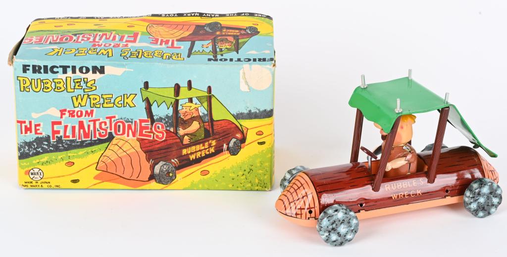 MARX TIN FRICTION RUBBLE'S WRECK w/ BOX (1 of 9)