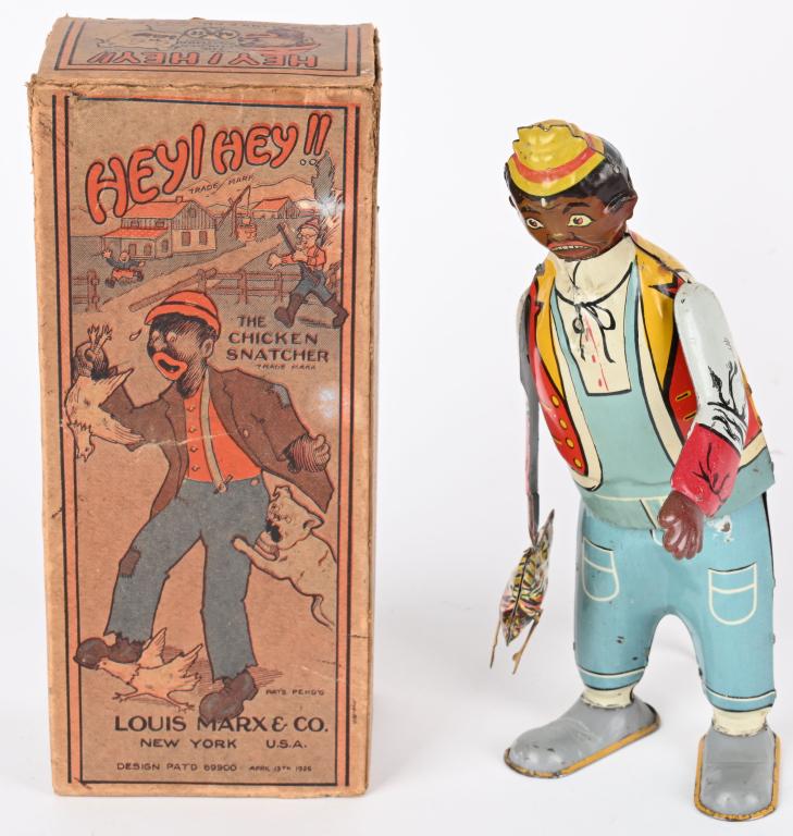 MARX TIN WINDUP HEY HEY CHICKEN SNATCHER w/ BOX (1 of 12)