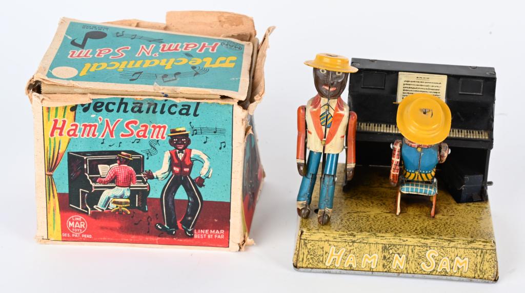 LINEMAR TIN WINDUP HAN N' SAM BAND w/ BOX (1 of 10)