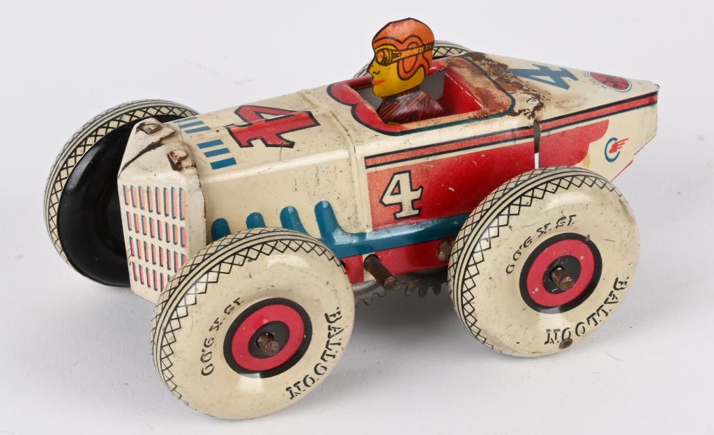 MARX TIN WINDUP #4 BALLOON TIRE RACER (1 of 4)