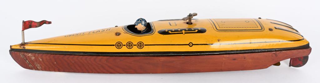 TIN & WOOD WINDUP LIBERTY FLASH SPEED BOAT (1 of 6)