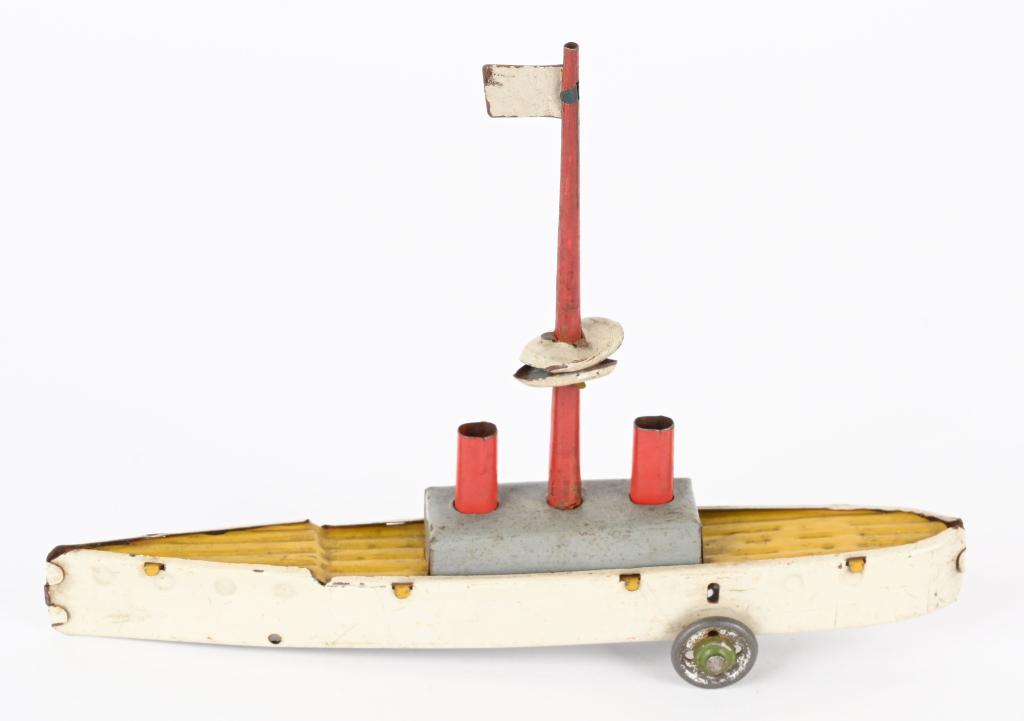 GERMAN STEAM SHIP w/ TALL MAST PENNY TOY (1 of 4)