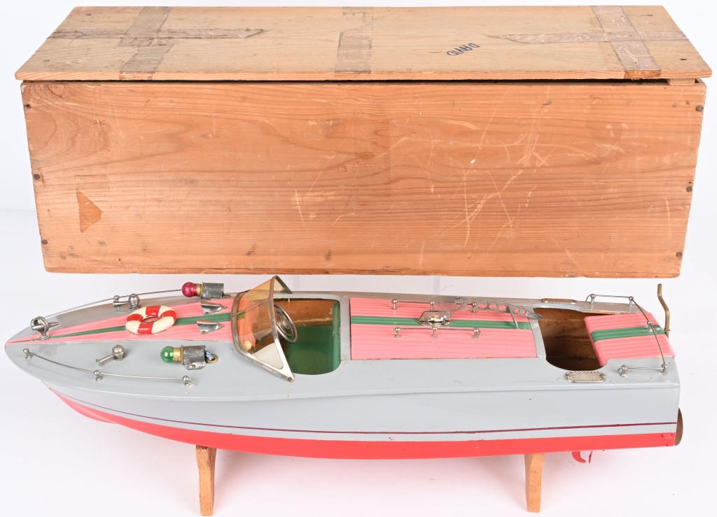 ITO BATTERY OPERATED WOODEN SPEED BOAT w/ BOX (1 of 8)