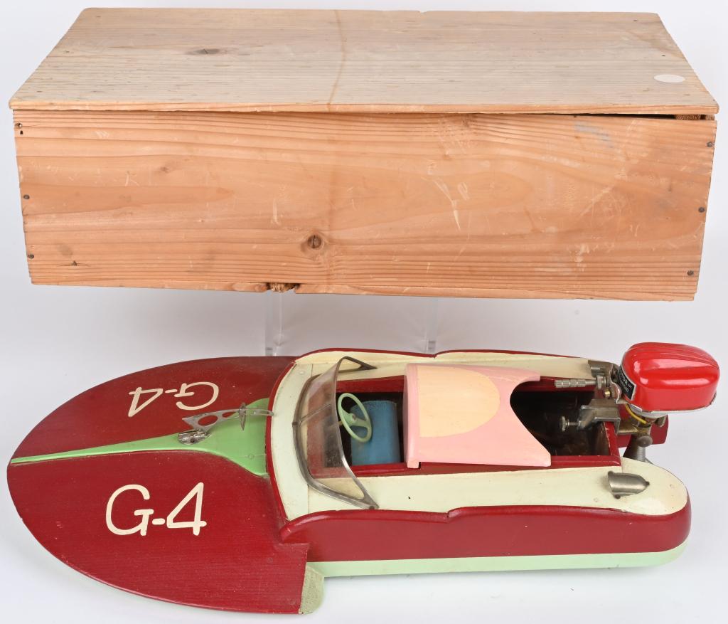 ITO BATTERY OP WOODEN G-4 RACING BOAT w/ BOX (1 of 6)