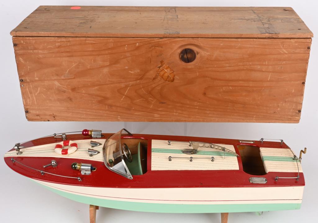 ITO BATTERY OPERATED WOODEN SPEED BOAT w/ BOX (1 of 7)