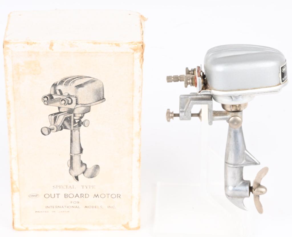 IMP SPECIAL TYPE OUTBOARD BOAT MOTOR w/ BOX: International Models Products Special Type Outboard Boat Motor. New Old Stock in the Box. 6" Excellent