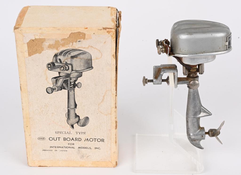 IMP SPECIAL TYPE OUTBOARD BOAT MOTOR w/ BOX: International Models Products Special Type Outboard Boat Motor. New Old Stock in the Box. 6" Excellent
