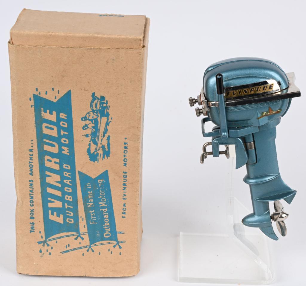 1954 EVINRUDE BIG TWIN 75HP OUTBOARD MOTOR w/ BOX (1 of 14)