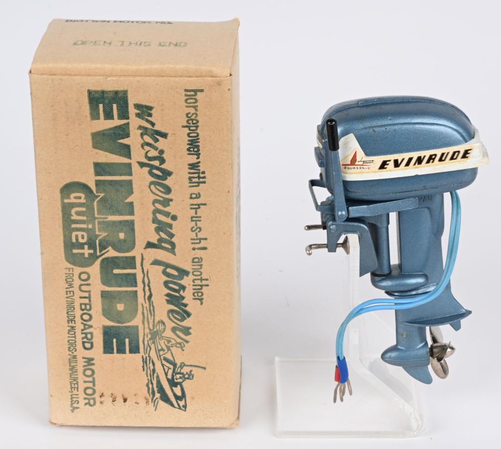 1955 EVINRUDE AQUA SONIC 25HP OUTBOARD MOTOR w/BOX (1 of 14)