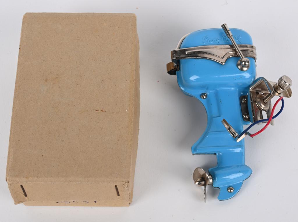 LANGCRAFT OUTBOATD MOTOR w/ BOX: Langcraft Electric Outboard Motor. Made in Japan. New Old Stock. 4" Excellent