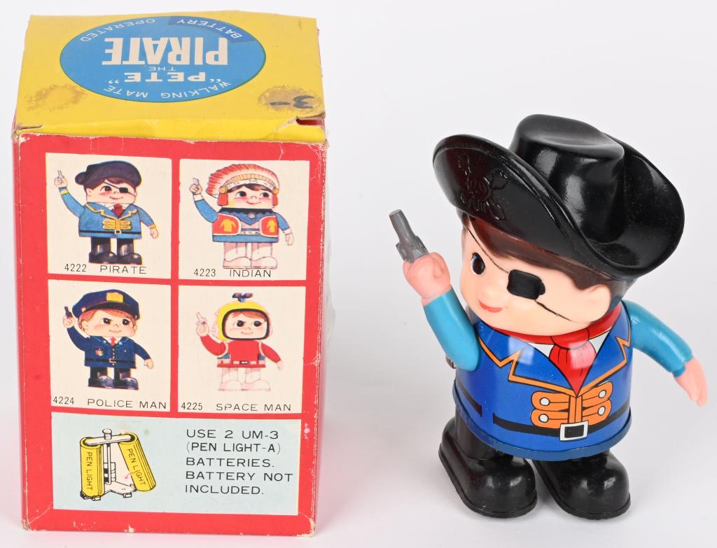 BANDAI WINDUP PETE THE PIRATE w/ BOX (1 of 4)