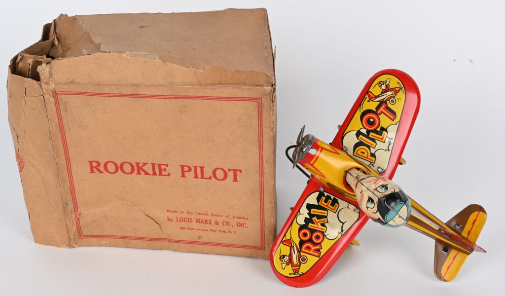 MARX TIN WINDUP ROOKIE PILOT w/ BOX (1 of 8)