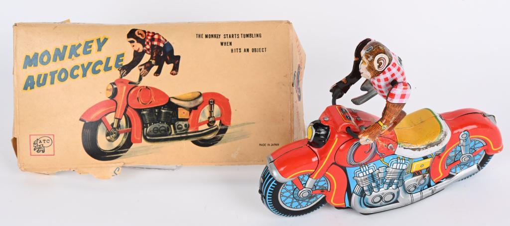 JAPAN TIN FRICTION MONKEY MOTORCYCLE (1 of 7)