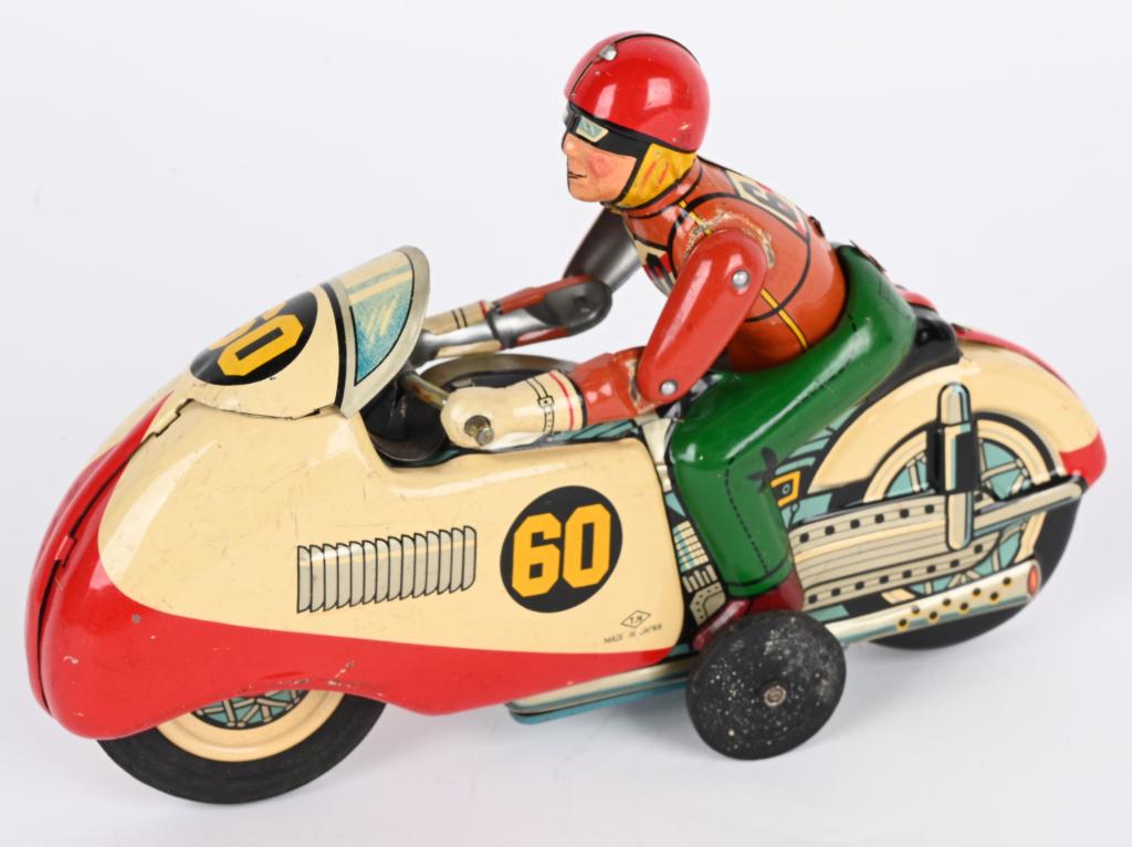JAPAN TIN FRICTION #60 RACING MOTORCYCLE (1 of 4)