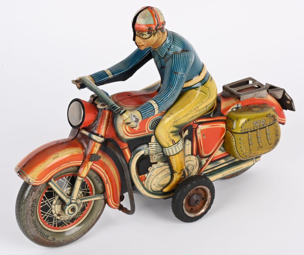 11" TIPP TIN FRICTION CIVILIAN MOTORCYCLE (1 of 4)
